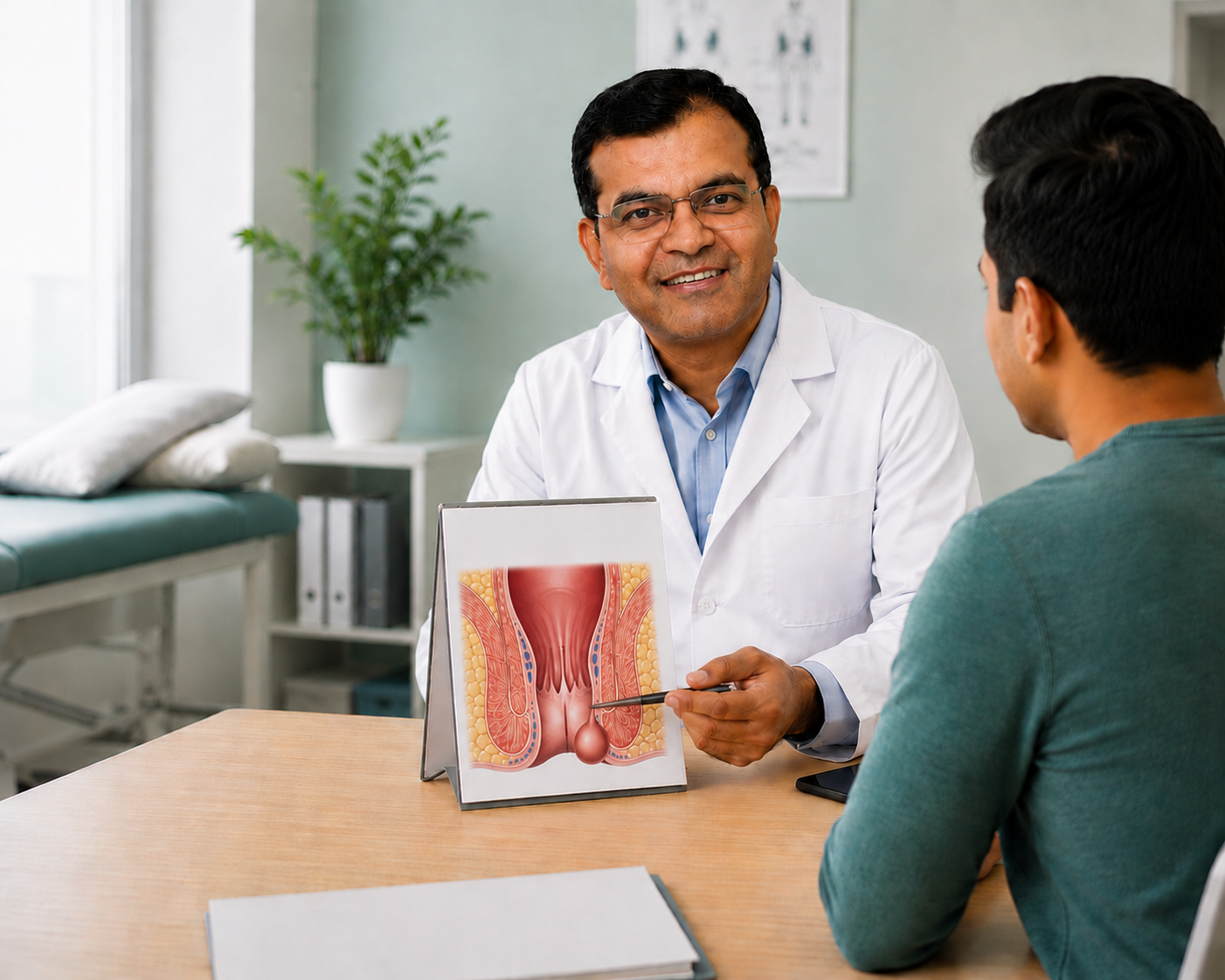 Medical illustration of anal polyp anatomy