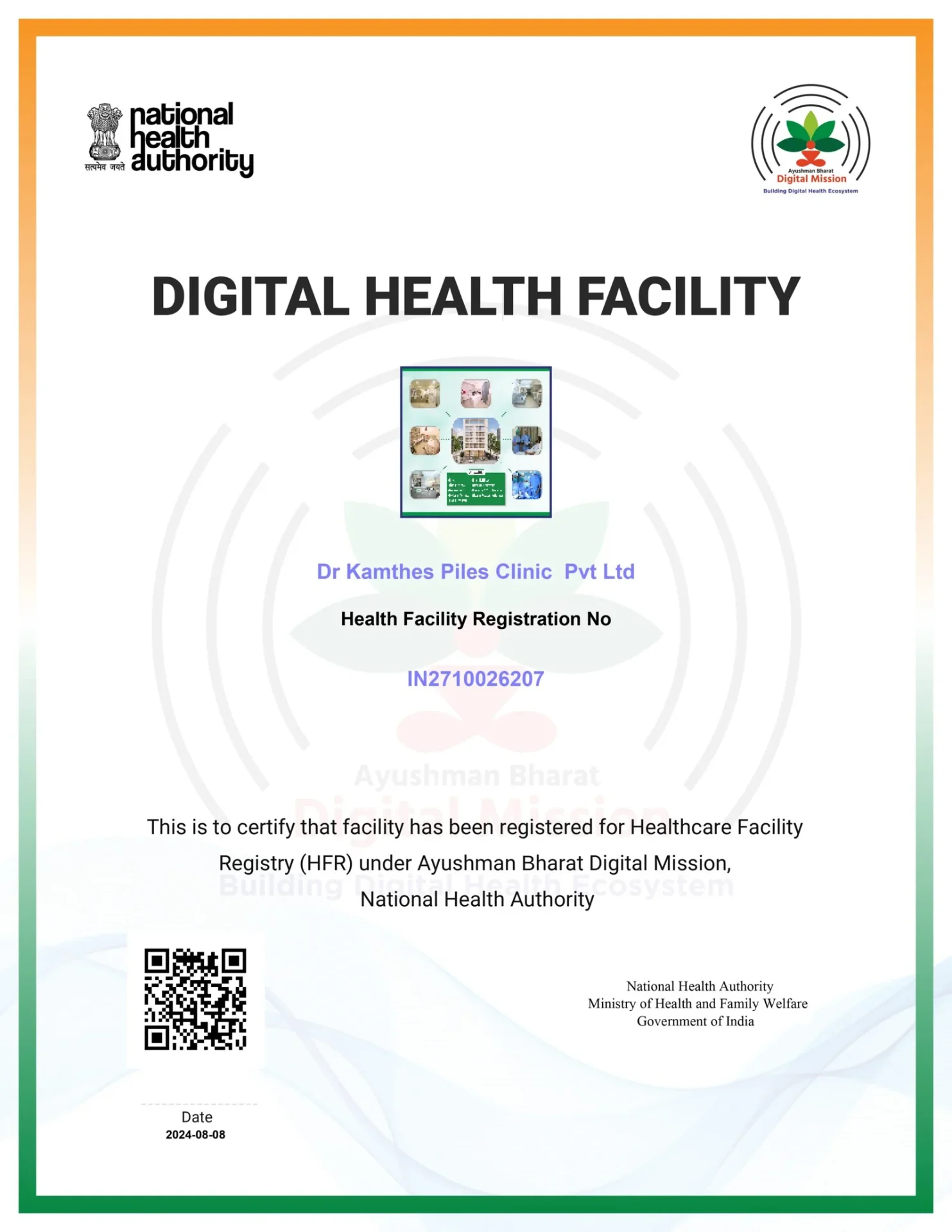 Digital Health Facility Registration — Ayushman Bharat