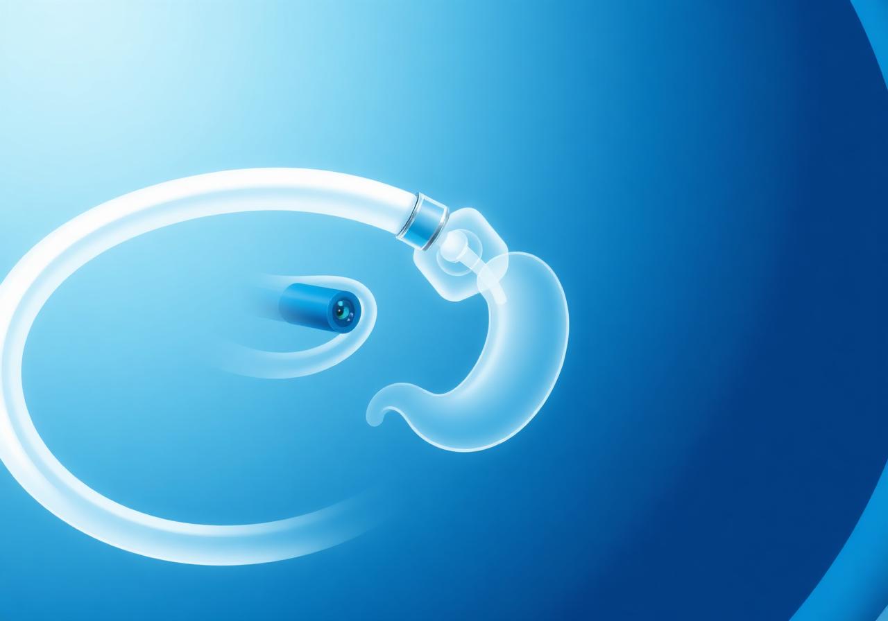 Gastroscopy procedure illustration